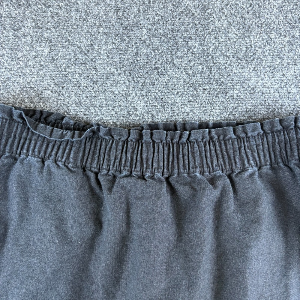 J.Crew Mini Skirt Womens 12 Black Cotton Elastic High Scalloped Hem Casual Wear